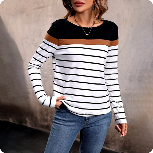Ansehnliches Shirt - Gestreift & lange Ärmel
