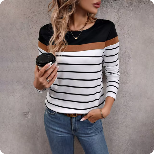 Ansehnliches Shirt - Gestreift & lange Ärmel