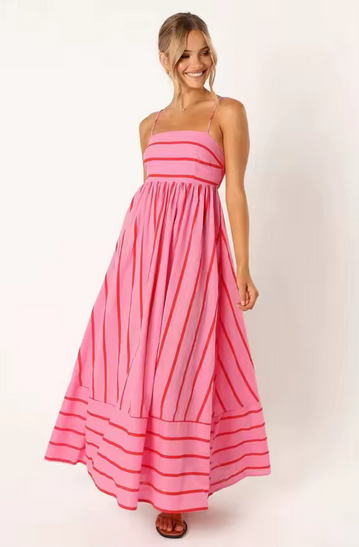 Ärmelloses, gestreiftes Sommerkleid