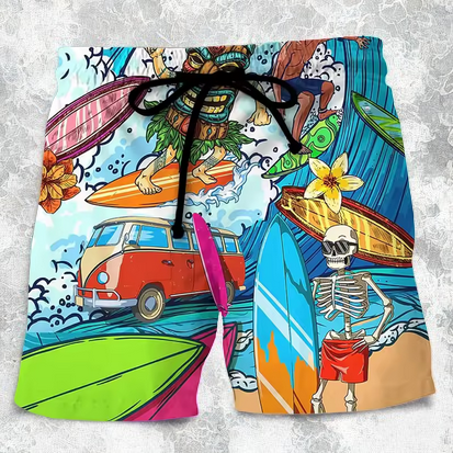 Badehose mit kreativen Motiven und Gummibund