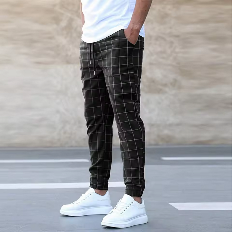 Bleistifthose - Mit kariertem Muster