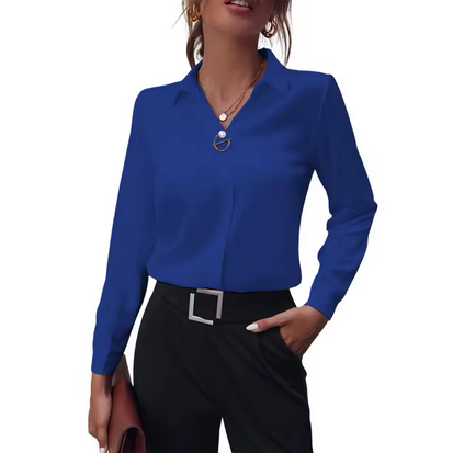Business- & Freizeitbluse - Minimalistisch & mit Umlegekragen