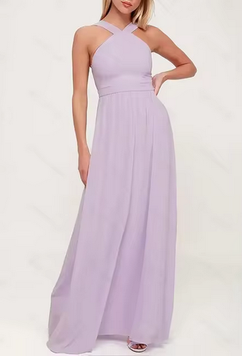 Chiffon-Maxikleid – Gekreuzte Träger & fließender Schnitt