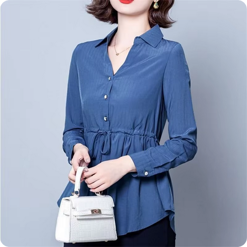 Chiffonbluse – V-Ausschnitt & leicht tailliert