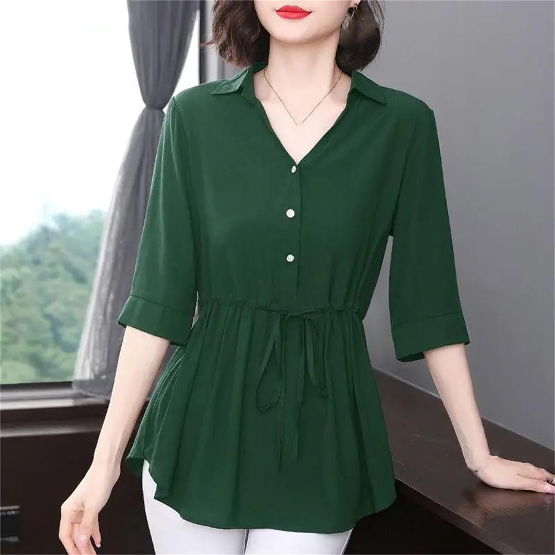Chiffonbluse – V-Ausschnitt & leicht tailliert