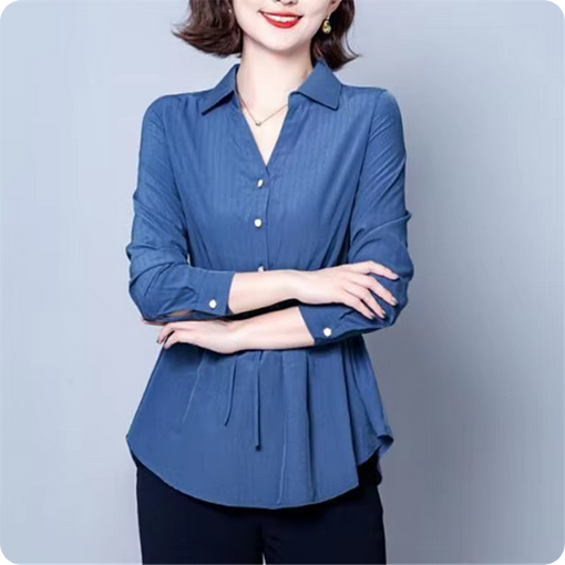 Chiffonbluse – V-Ausschnitt & leicht tailliert