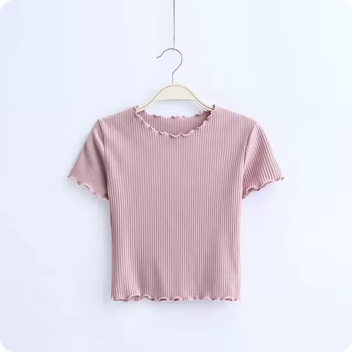 Crop Top – Geripptes Strickdesign & Wellennaht