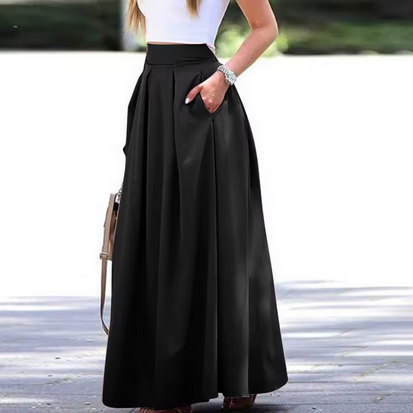 Langer High-Waist Rock in tollen Farben