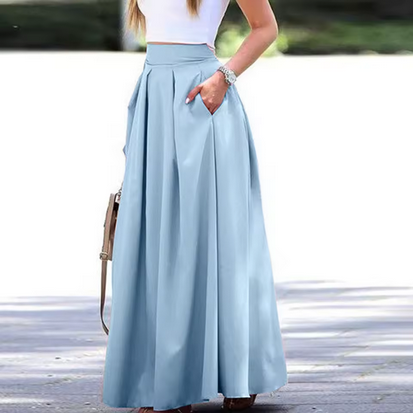Langer High-Waist Rock in tollen Farben