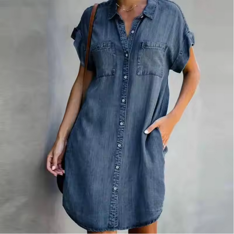 Lässiges Jeanskleid - Knielang & trendiges Design