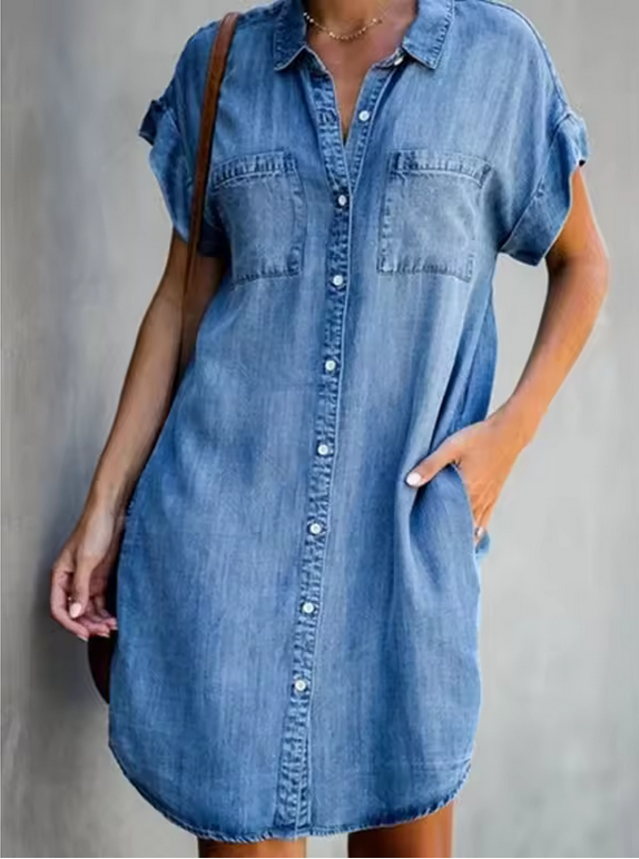 Lässiges Jeanskleid - Knielang & trendiges Design