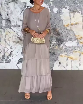 Lässiges Sommerkleid - Fledermausärmel & O-Hals