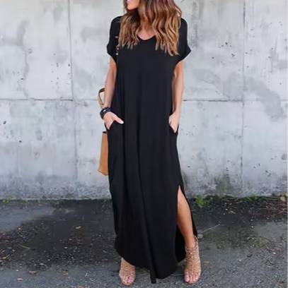 Luftiges Maxikleid mit Beinschlitz