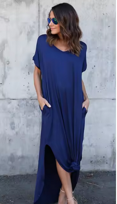 Luftiges Maxikleid mit Beinschlitz