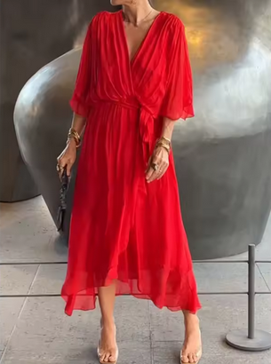 Luftiges Sommerkleid mit Gürtelschleife