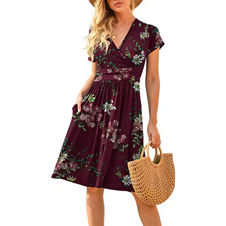 Midikleid - Blumenmuster & A-Linie