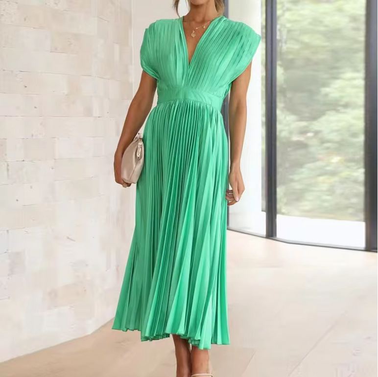 Midikleid für Damen - Hochtailliert und im Faltendesign