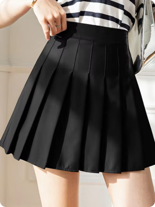 Minimalistischer High-Waist Faltenrock