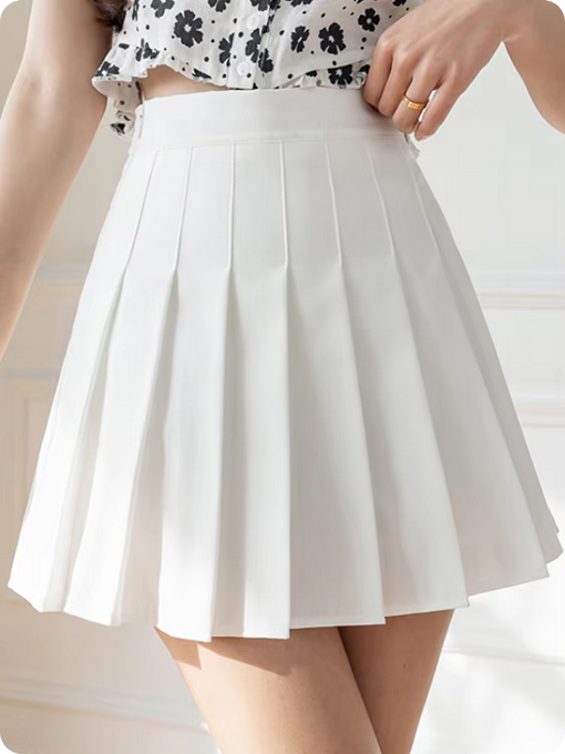 Minimalistischer High-Waist Faltenrock