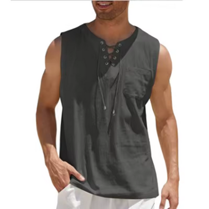 Modernes Sommershirt - Mit Schnürung und Brusttasche