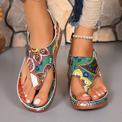 Künstlerische, mehrfarbige Sandalen - Ergonomische Sohle