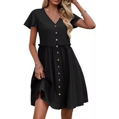 Sommerkleid mit Knopfleiste und A-Linie