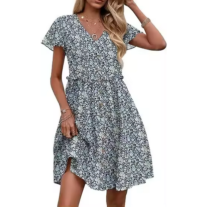 Sommerkleid mit Knopfleiste und A-Linie