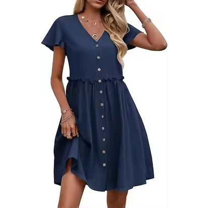 Sommerkleid mit Knopfleiste und A-Linie