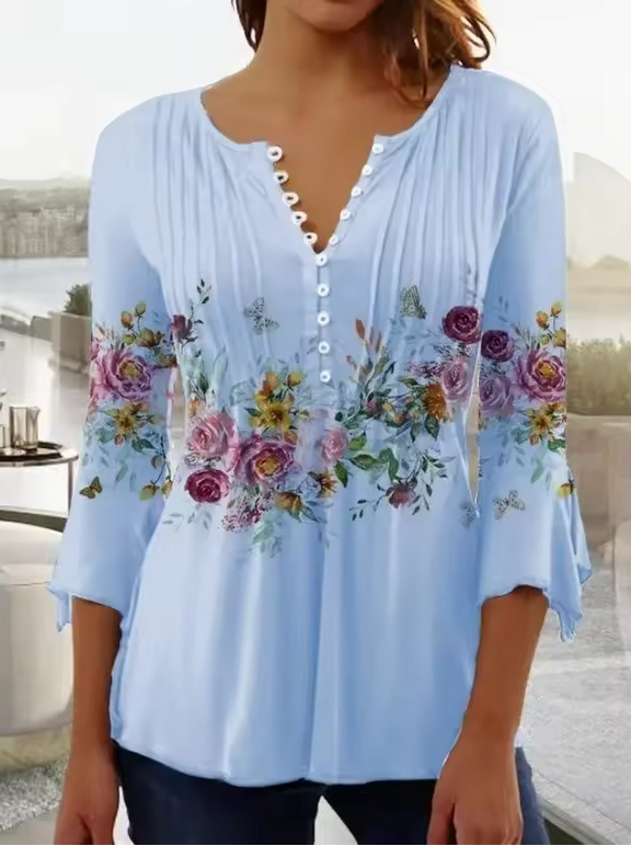 Sommerliche Bluse - Leicht tailliert & mit Blumenmustern