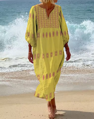 Weit geschnittenes Strandkleid - Hübsche Motive & sommerlich