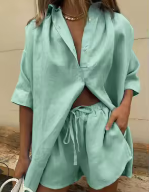 2-teiliges Leinenset für Damen - Casual & atmungsaktiv
