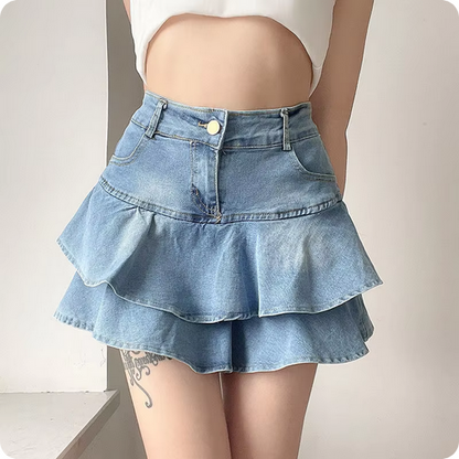Ansehnlicher Jeansrock - Mit zwei-Lagen-Design