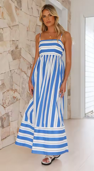 Ärmelloses, gestreiftes Sommerkleid