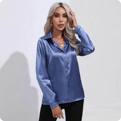 Bluse – Glänzend & mittlere Passform
