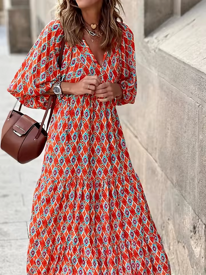 Böhmisches Kleid - farbenfroh & geometrische Musterung