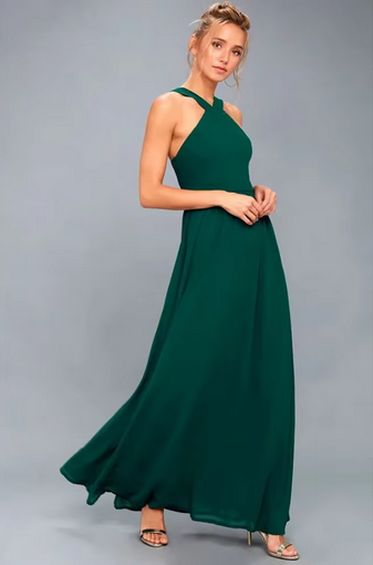 Chiffon-Maxikleid – Gekreuzte Träger & fließender Schnitt