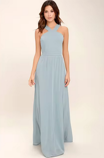 Chiffon-Maxikleid – Gekreuzte Träger & fließender Schnitt