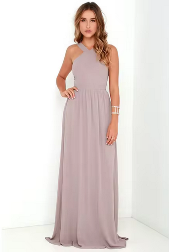 Chiffon-Maxikleid – Gekreuzte Träger & fließender Schnitt