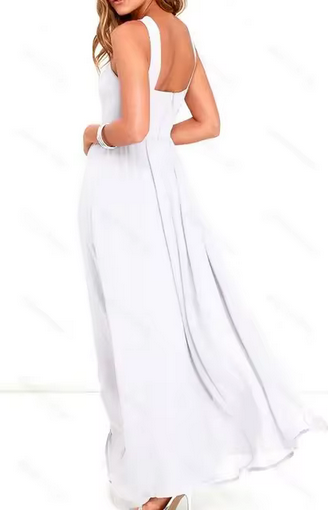 Chiffon-Maxikleid – Gekreuzte Träger & fließender Schnitt