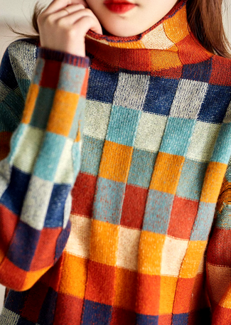 Farbenfroher, leichter Strickpullover für Damen