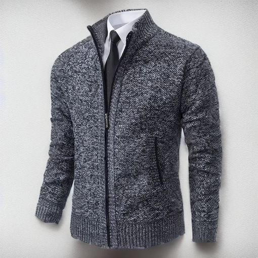 Domingo - Feiner Strickpullover Mit Reißverschluss & Taschen