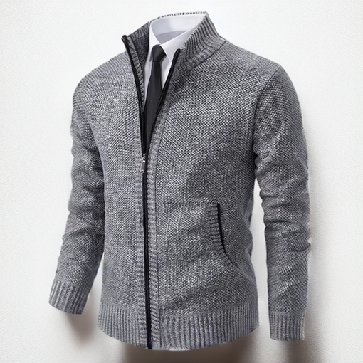 Domingo - Feiner Strickpullover Mit Reißverschluss & Taschen