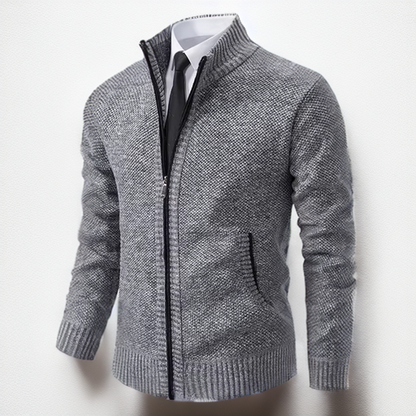 Domingo - Feiner Strickpullover Mit Reißverschluss & Taschen