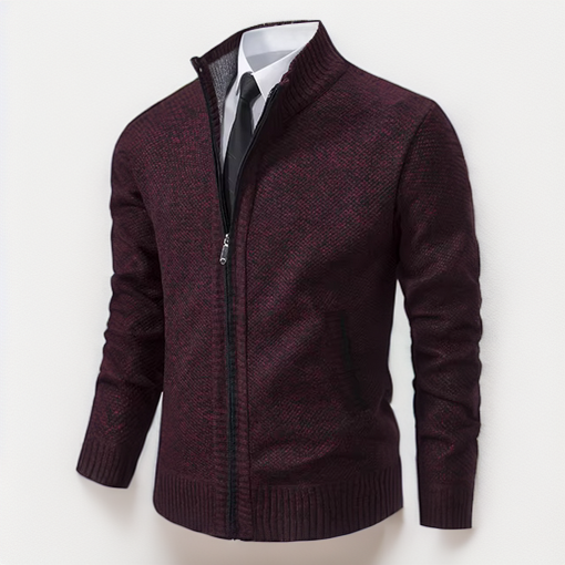 Domingo - Feiner Strickpullover Mit Reißverschluss & Taschen