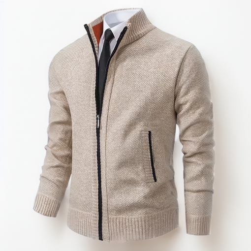 Domingo - Feiner Strickpullover Mit Reißverschluss & Taschen