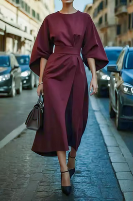 Festliches Kleid - Hochtailliert & mit weiten Ärmeln