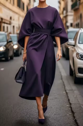 Festliches Kleid - Hochtailliert & mit weiten Ärmeln