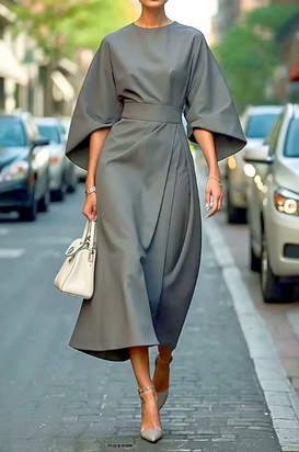 Festliches Kleid - Hochtailliert & mit weiten Ärmeln