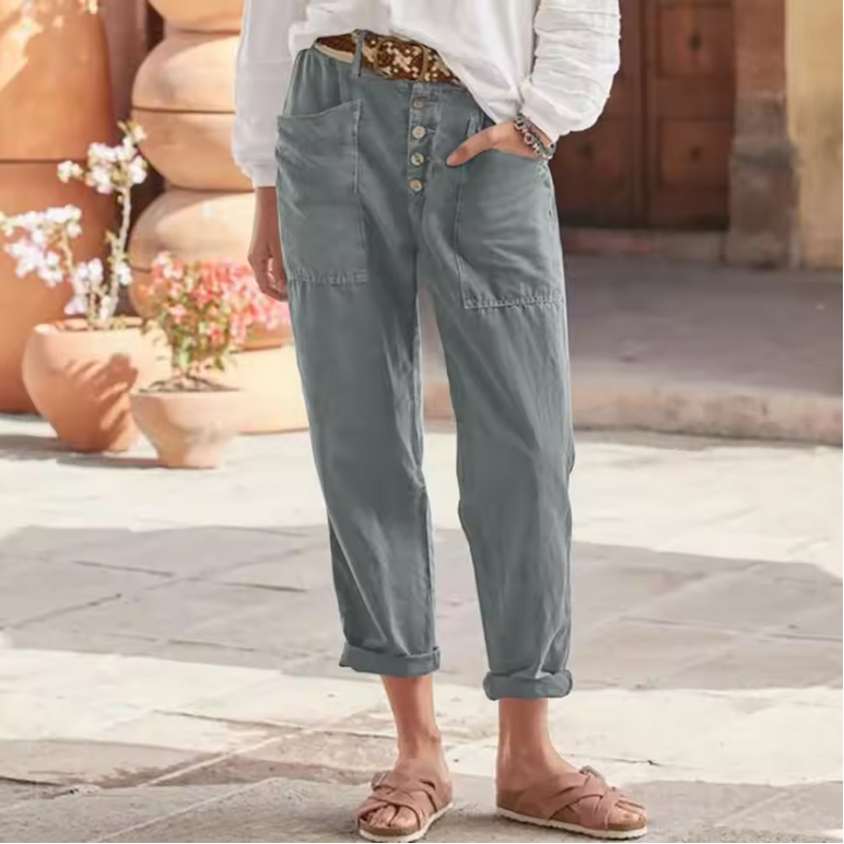 Freizeithose - Aus Baumwolle & großen Taschen