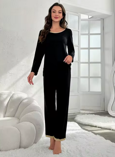 Gemütlicher Homesuit-Zweiteiler aus Milchseide für Damen